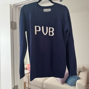 Ellsworth & Ivy Navy Crewneck Sweater with PVB (Ponte Vedra Beach)